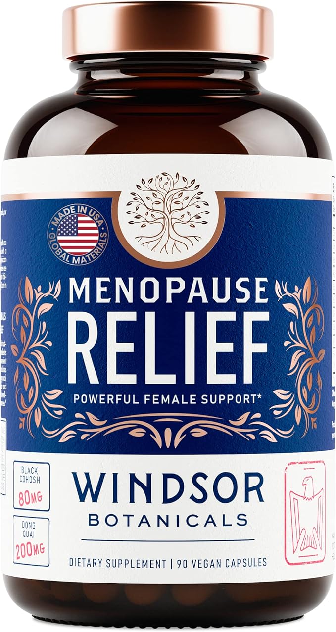 Menopause Supplements for Women - 5-HTP, Dong Quai, Black Cohosh for Menopause Hot Flashes, Night Sweats Relief Support - Womens Pre Meno Premenopausal Perimenopause Supplement - 90 Caps