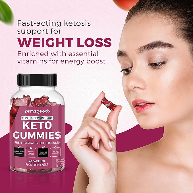 Keto ACV Gummies-Apple Cider Vinegar Gummies - Weight Loss & Keto, 60 Count. Energy Boost, Body Cleanse, Skin Health, Digestion, Vegan, Low Carb, Vitamins B6, B12, Pomegranate, Beet Root