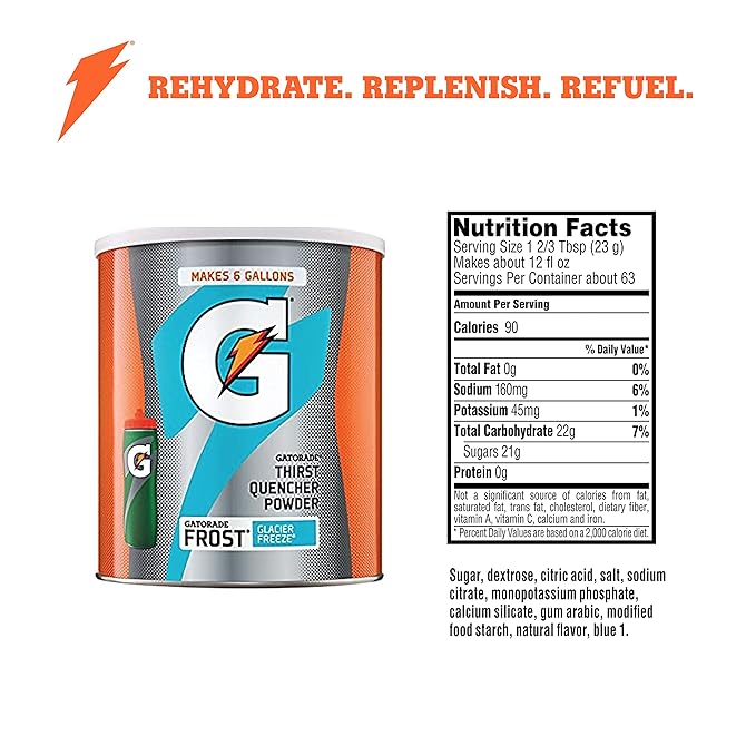 Gatorade Thirst Quencher Powder, Glacier Freeze, 51oz Powder (Pack of 3)