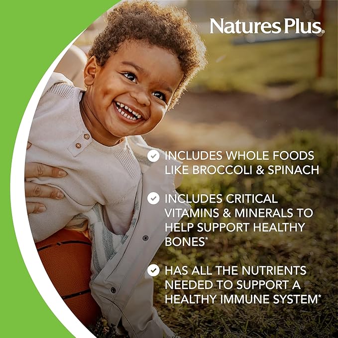 Natures Plus Animal Parade Multivitamin Children's Chewables - Cherry Flavor - 90 Animal-Shaped Tablets - Promotes Health & Well-Being - Vegetarian, Gluten Free - 45 Servings