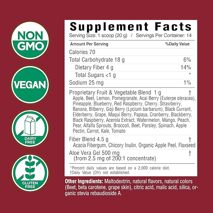 COUNTRY FARMS Super Cleanse, Super Juice Cleanse, Supports Healthy Digestive System, 34 Fruits and Vegetables with Aloe, Promotes Natural Detoxification, Drink Powder, 14 Servings, 9.88 Ounce