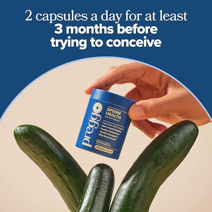 PREGGO Sperm Health Capsules for Men - OBGYN-Formulated for Improved Sperm Count & Motility with Tongkat Ali, N-Acetyl Cysteine, Alpha Lipoic Acid – Male Reproductive Health, 60 Count (Pack of 1)