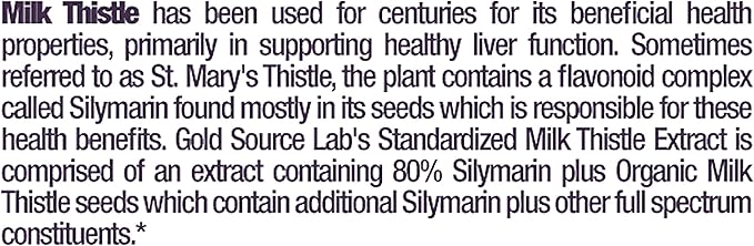 Organic Milk Thistle Capsules, 180 Caps, Pure Milk Thistle Powder Plus 80% Silymarin Extract Standardized Complex, 450 mg, Natural Liver Health Supplement, Immune Boost, Detox and Cleanse