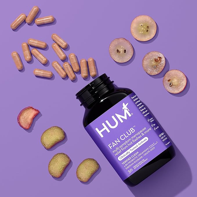 HUM Fan Club - Menopause Probiotic Supplement with Siberian Rhubarb for Women - May Provide Multi-Symptom Relief for Hot Flashes & Low Energy. Helps Hormonal Balance (30-Count)