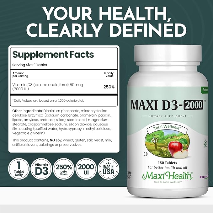 Kosher Vitamin D3 2000IU - Highly Absorbable Vitamin D Supplements for Healthy Immune Response, Calcium Absorption, Teeth & Bone Health - VIT D3 Vitamin 2000 IU - Vitamin D 3 - VIT D 3-90 Tablets