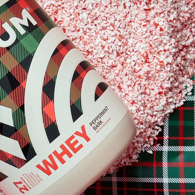 Podium Nutrition Whey Protein Powder, Peppermint Bark, 25g Protein Per Serving with Digestive Enzymes, Whey Protein Isolate & Concentrate, Gluten Free, Low Carb, Low Sugar & Soy Free, 27 Servings