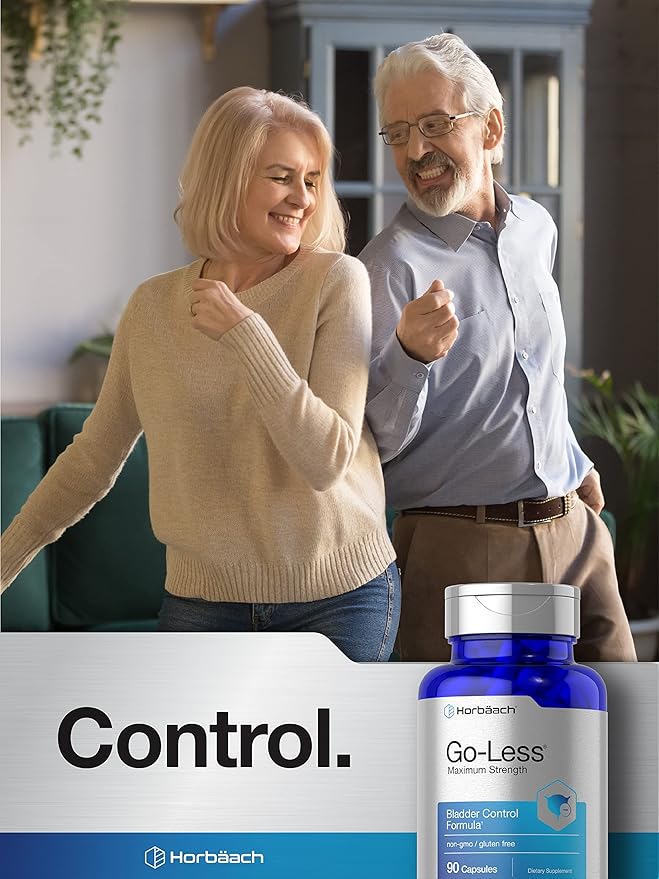 Horbäach Go Less Bladder Control Pills | 90 Capsules | Maximum Strength for Women and Men | Non-GMO & Gluten Free Formula