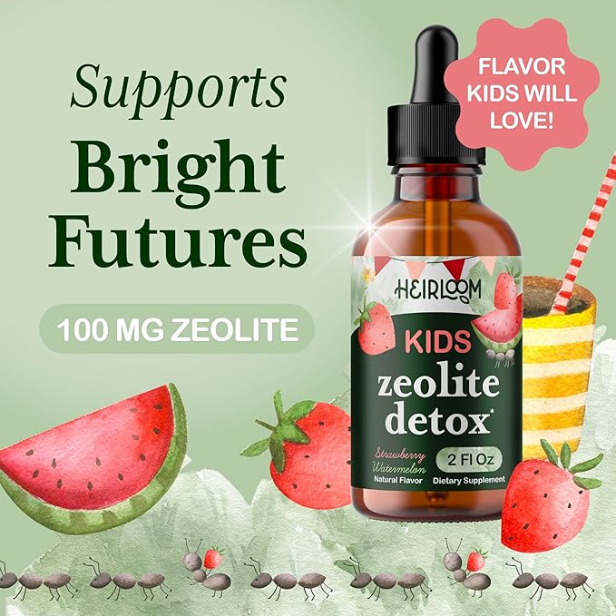 Heavy Metal Detox for Kids and Adults | Natural Zeolite Detox | Methyl Vitamin B12, C and D3 for added Energy, Immune, and Focus | 2 oz liquid drops (60 Servings) | No Preservatives, Vegan, Non-GMO