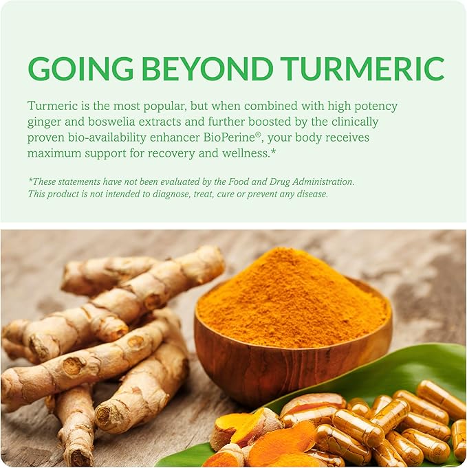 Dr. Olivia's Organic Turmeric Complex with Curcumin Boswellia Ginger & BioPerine - 60 Capsules