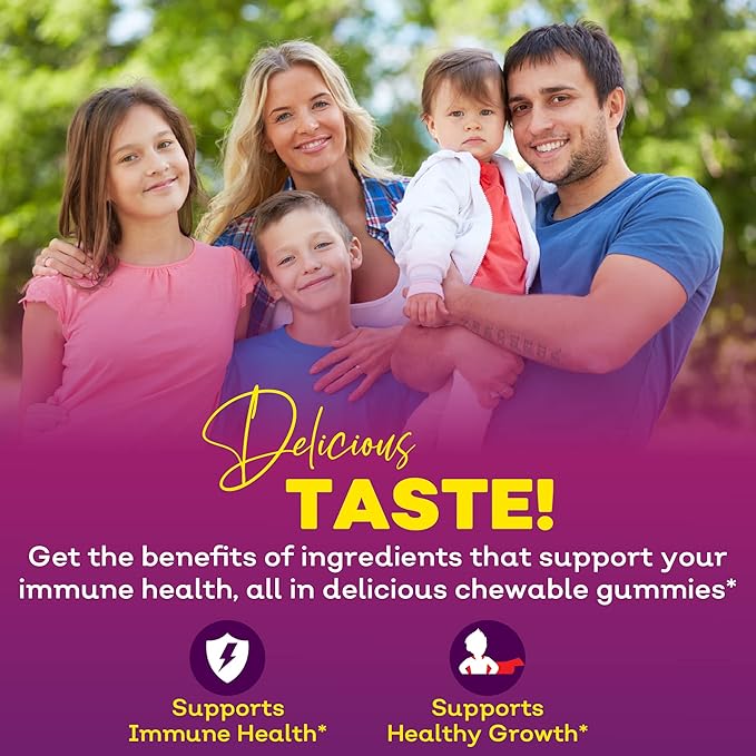 Elderberry & Black Seed Oil Gummies for Kids, Immune Support, with Vitamin C and Zinc, Delicious Berry Flavor, 60 Gummies
