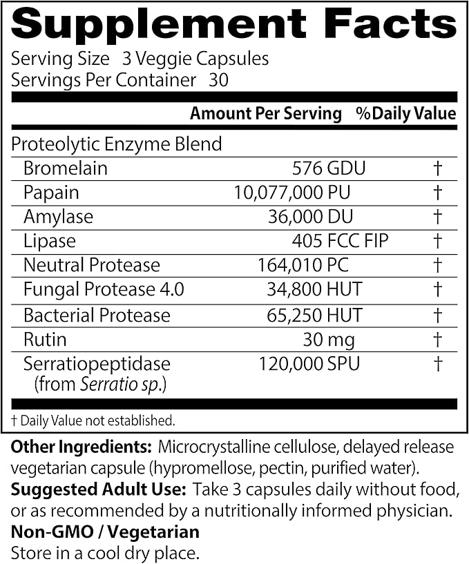 Doctor's Best Proteolytic enzymes, Digestion, Muscle, Joint, Non-GMO, Gluten Free, Vegetarian, 90 Veggie Caps