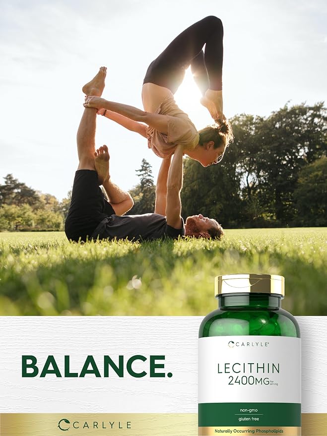Carlyle Lecithin Supplement | 2400mg | 240 Softgel Capsules | Phospholipid for Men & Women | Non-GMO, Gluten Free
