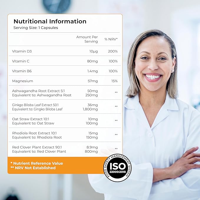 Health & Her Perimenopause Mind+ Cognitive Function Support, for Early Stage of Menopause, Mental Energy, Supplements for Women with Vitamins, Gluten-Free, Non-GMO, Vegan (30 ct - 1 Month)