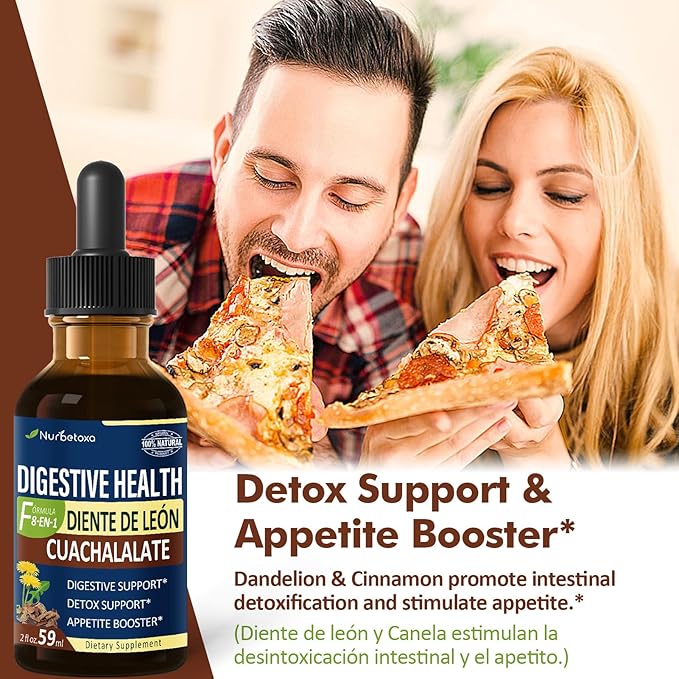 Digestive Health Drops, Cuachalalate Digestion Supplement for Gut Detox Cleanse Support and Stomach Ulcer, Corteza de Cocolmeca para Despertar digestivo y Limpiar Estomago. 2oz