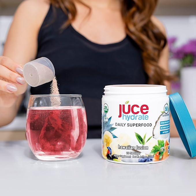 Júce Hydrate Replenishing & Nourishing Superfood Drink - Boost Reduce Fatigue - USDA Certified Organic, Plant-Based, Vegan - Gluten-Free, Dairy-Free, Soy-Free - 8.1 Ounce