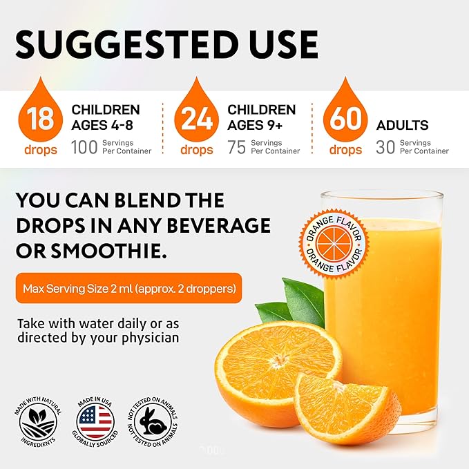 Vitamin D3 10000 IU - USDA Organic Immunity Support Vitamin D Drops for Adults & Kids, Vit D3 Liquid Form Supplement - Strong Teeth, Dental Health, Strong Bones & Brain Function Support*, Made in USA