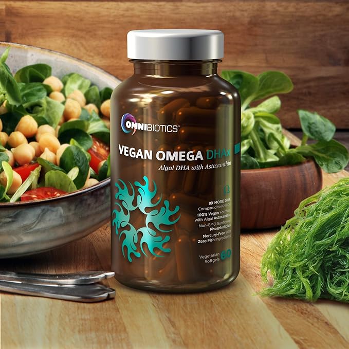 Vegan Omega 3 DHA EPA Supplement - MD-Certified Prenatal Supplement with 8X More DHA Than Krill Oil, Fish-Free Omega 3, 6, 9 and Essential Fatty Acids from Algae Oil. Non-GMO - 60 Vegan Capsules
