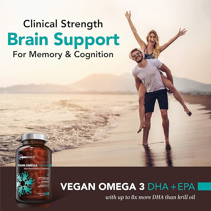 Vegan Omega 3 DHA EPA Supplement - MD-Certified Prenatal Supplement with 8X More DHA Than Krill Oil, Fish-Free Omega 3, 6, 9 and Essential Fatty Acids from Algae Oil. Non-GMO - 60 Vegan Capsules