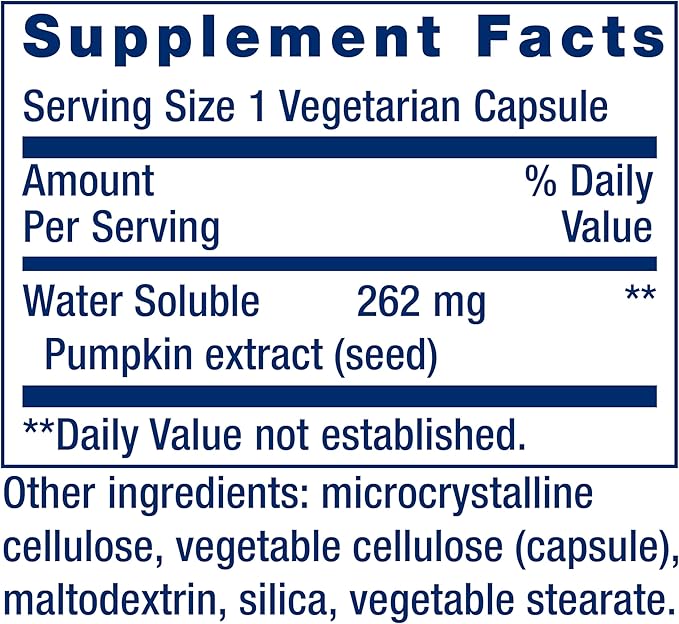 Life Extension Water-Soluble Pumpkin Seed Extract, Promotes Prostate & Urinary Tract Health, Bladder Health Support, Men, Women, Gluten-Free, Non-GMO, Vegetarian, 60 Capsules