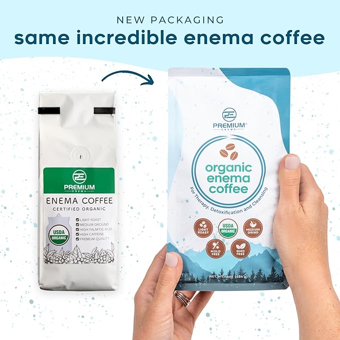 PE Premium Enema Organic Coffee for Enemas (1LB) Light Roast, Medium Ground. Ideal for Liver Cleansing, Colon Cleansing, Gerson Coffee Enemas.