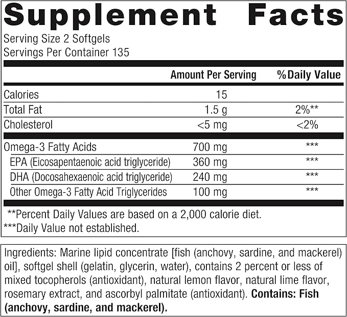 Metagenics OmegaGenics Fish Oil EPA-DHA 300mg - High Potency - Daily Omega 3 Fish Oil Supplement to Support Cardiovascular, Musculoskeletal and Immune System Health - 270 Softgels