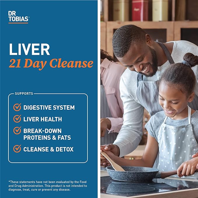 Dr. Tobias Liver 21 Day Cleanse, Herbal Liver Detox Cleanse with Solarplast, Artichoke Extract, Milk Thistle, Dandelion Extract & Digestive Enzymes, 63 Vegetable Capsules, 3 Daily, Pack of 2