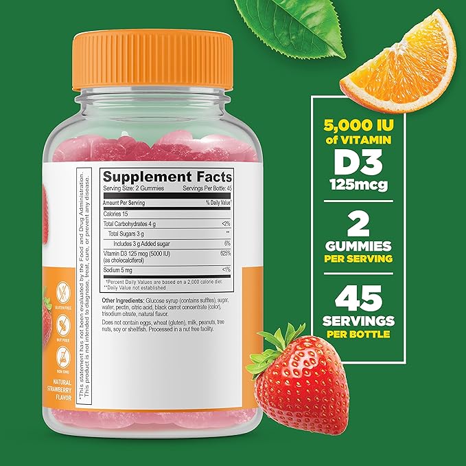 Lifeable Vitamin D 5000 IU + B Complex, Gummies Bundle - Great Tasting, Vitamin Supplement, Gluten Free, GMO Free, Chewable Gummy