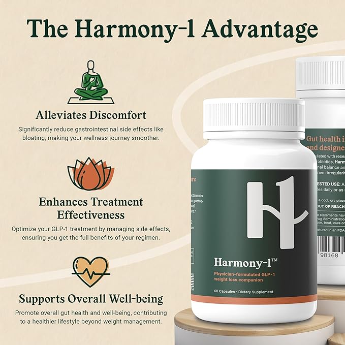 Gut Health Supplement - for GLP-1 Medication Patients - Digestive Aid and Bloating Relief - for Better Weight Management - Supports Well-Being, 60 Capsules