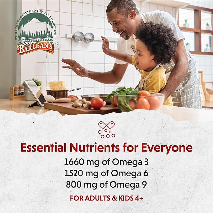 Barlean's Liquid Flaxseed, Borage and Algae Oils Omega 3 Supplement, Pomegranate Blueberry Flavor, Vegan EPA and DHA, Flax and Borage Seed Oil with 3,980 mg of Omega-3-6-9, 16 oz