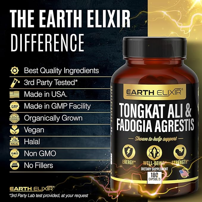 Fadogia Agrestis 600mg and Tongkat Ali 500mg Supplements (180 Capsules) - Made in USA - 3 Month Supply – 3rd Party Tested - Long Jack - Tongkat Ali Fadogia Agrestis for Men and Women