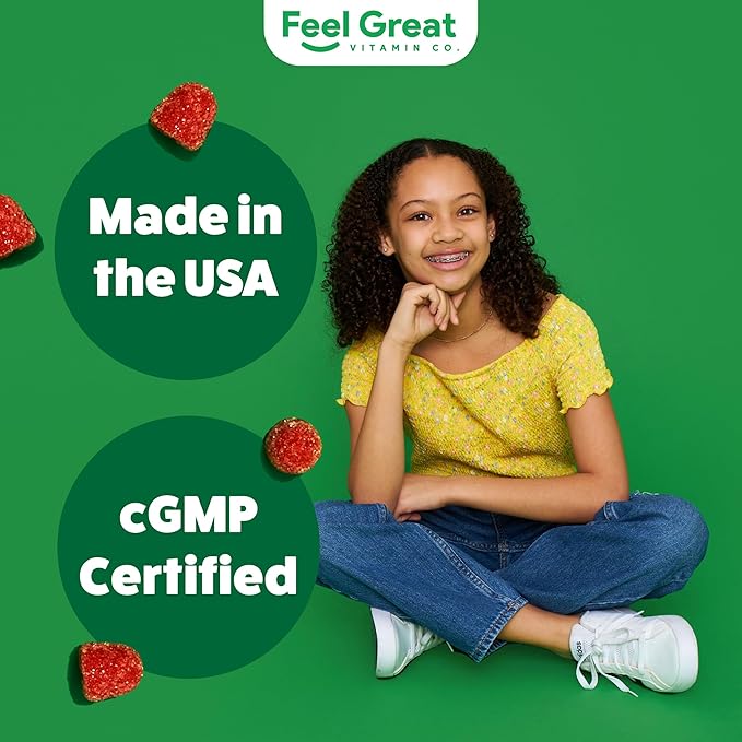 Feel Great Kids Gummy Vitamins for Eyes | Essential Eye Vitamins Lutein and Zeaxanthin | Mango Flavored Vegan Eye Vitamins for Kids | Gluten Free | 60 Day Supply