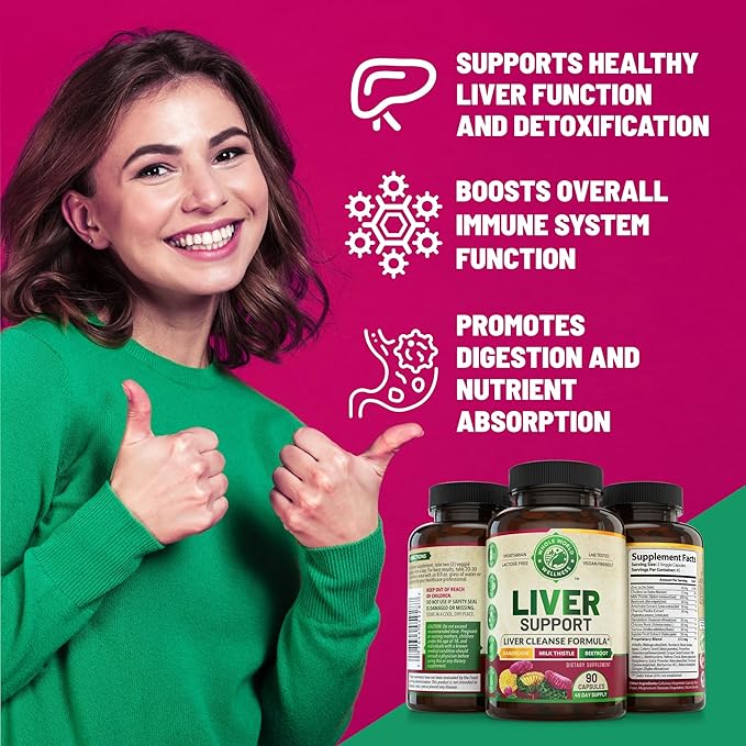 Advanced Liver Cleanse Detox & Repair Formula for Adult with Milk Thistle, Organic Liver Detox & Support Supplement for Men and Women, 90 Pills Liver Repair & Detox Support, 512mg (45-Day Supply)