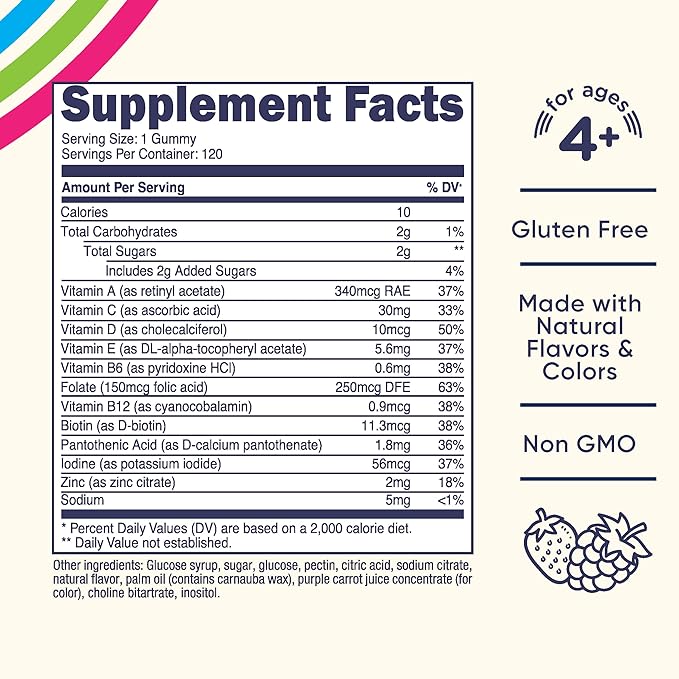 Nutricost Kids Multivitamin Gummies 120 Servings (Mixed Berry Flavored Gummies) - Gluten Free, Non-GMO, and Vegetarian Friendly