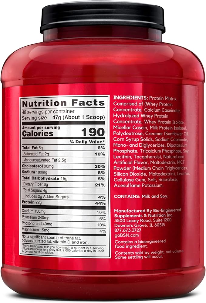 BSN SYNTHA-6 Whey Protein Powder with Micellar Casein, Milk Protein Isolate Powder, Vanilla Ice Cream, 48 Servings (Packaging May Vary)