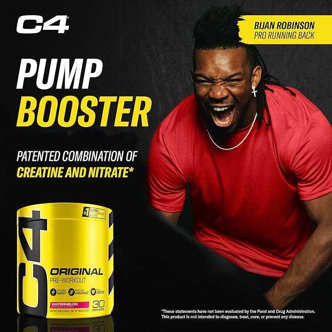 Cellucor C4 Original Pre Workout Powder Watermelon Sugar Free Preworkout Energy Supplement for Men & Women 150mg Caffeine + Beta Alanine + Creatine 30 Servings