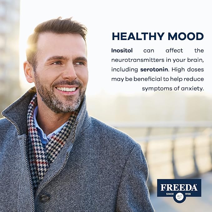 FREEDA Pure Inositol Powder – Myo-Inositol for Mood & Hormone Balance, Kosher, Vegan, Gluten-Free, No Additives, Easy-to-Mix (16 oz, 500 Servings) – Supports PCOS & Fertility