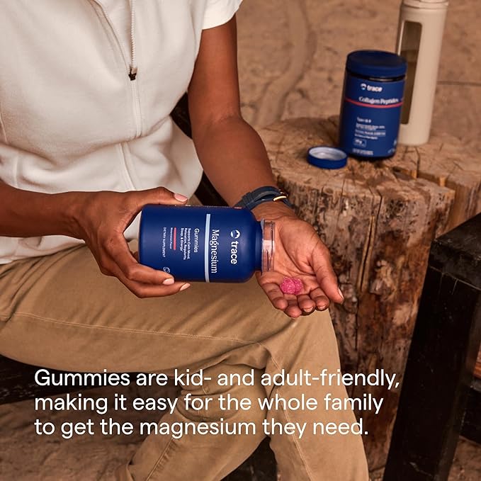 Trace Minerals Magnesium 84mg - Chewable Magnesium Supplement for Bone & Heart Health Support - Immune System Support - Aids Relaxation & Healthy Sleep - Peach, 120 Gummies (120 Servings)