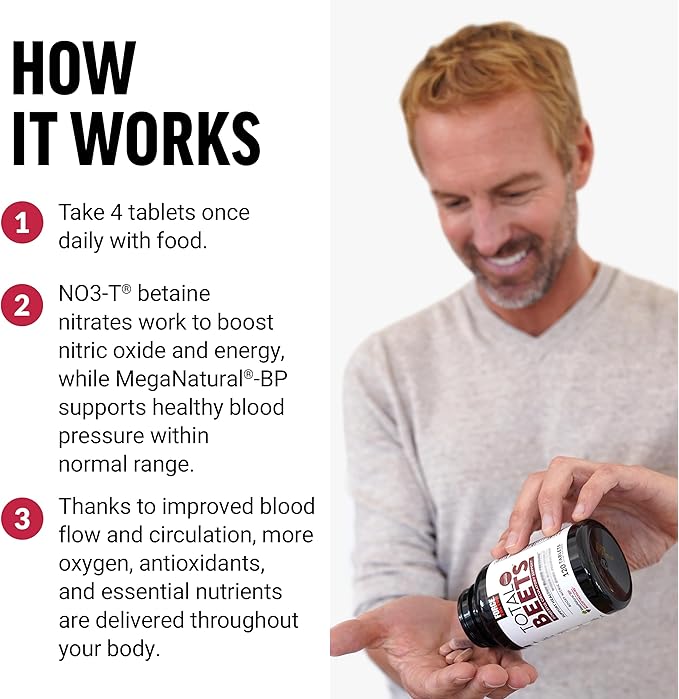 Force Factor Total Beets Nitric Oxide Supplement with Beet Root Powder, Nitrates, Grapeseed Extract for Circulation, Cardiovascular, Heart Health, 240 Tablets, 2 Pack