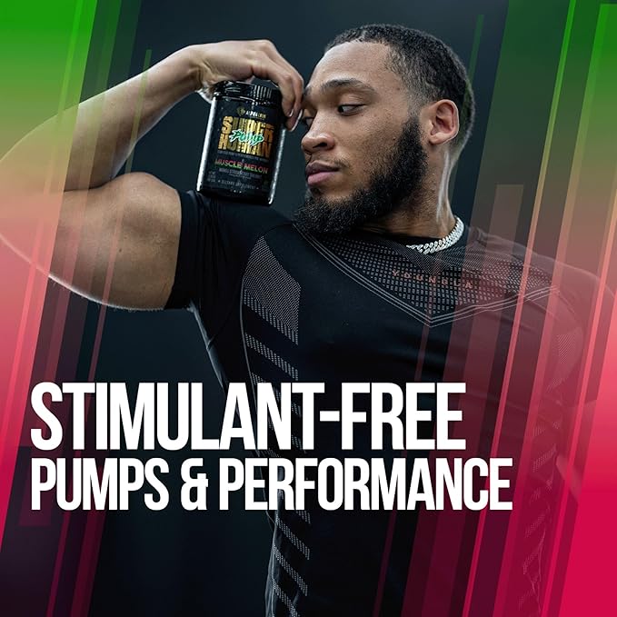 ALPHA LION Superhuman Pump Pre Workout Powder, Caffeine Free & Stim Free Preworkout Supplement, Nitric Oxide Booster, Muscle Gainer, Energy & Focus (42 Servings, Muscle Melon Flavor)