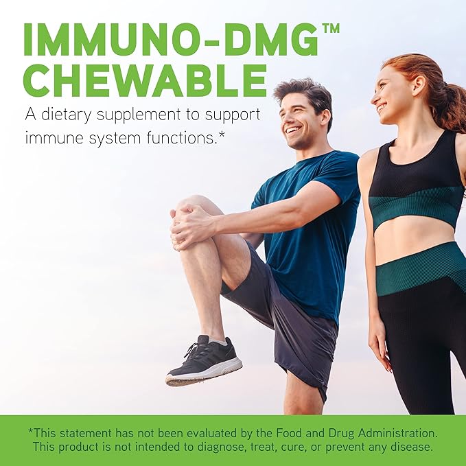 Davinci Labs Immuno-DMG Chewable with Elderberry and Vitamin D3 - Dietary Supplement to Support Cell and Immune Health* - with Vitamin C, D3, E, Black Elderberry, DMG and More - 120 Chewable Tablets