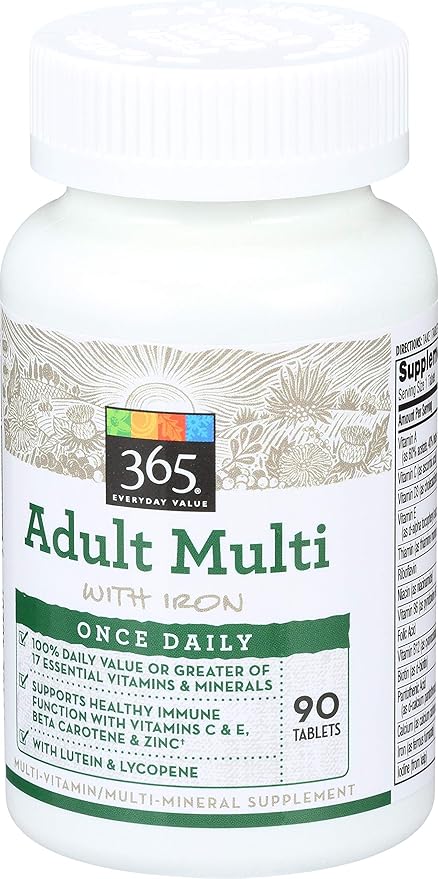 365 Everyday Value, Adult Multi with Iron, 90 ct (packaging may vary)