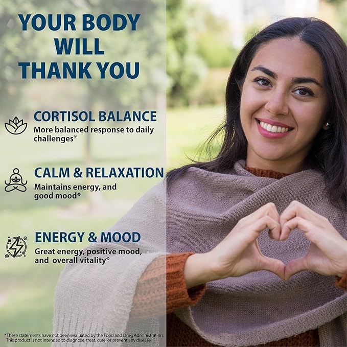 Cortisol Supplements for Women and Men with Magnesium, Ashwagandha & L-Theanine. High Cortisol Reducer, Manager, Detox, Lower and Control. Sleep Support & Stress Relief, USA (120 Capsules)