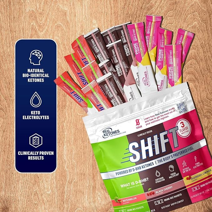 BHB Exogenous Ketones Drink Mix Packets - Real Ketones Keto Electrolytes Powder Packets No Sugar with 4 Main Fasting Electrolytes plus Hydrating Patented Keto BHB - 30 Count Variety Pack