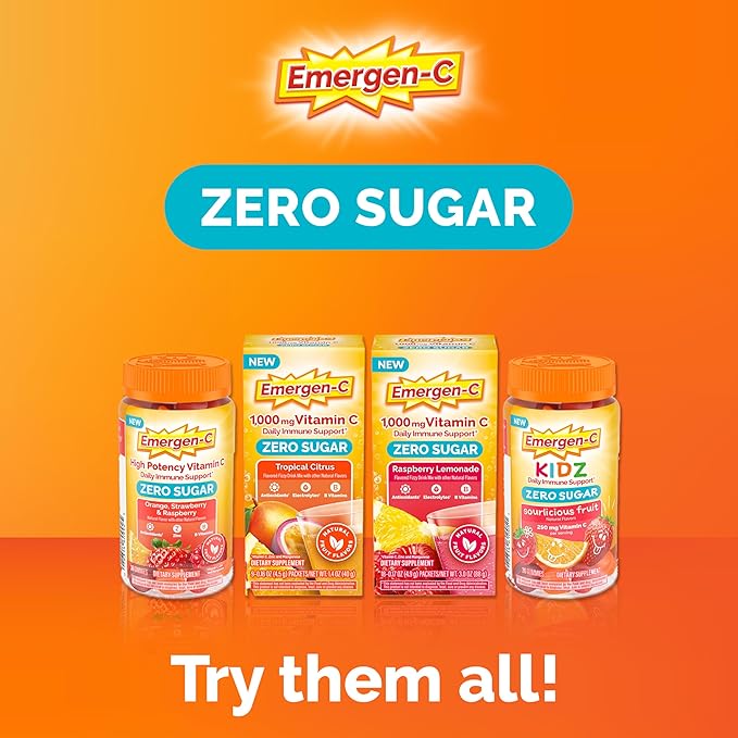 Emergen-C Zero Sugar Immune Support Kidz Gummies 36 Count