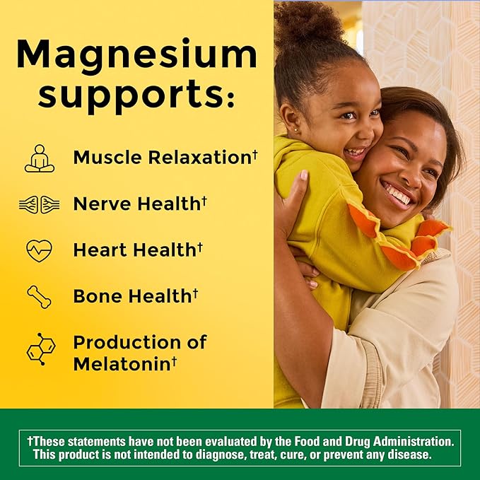 Nature Made High Absorption Magnesium Glycinate 300mg per 3 Capsules, Magnesium Supplement for Muscle, Heart, Nerve and Bone Support, 90 Magnesium Bisglycinate Capsules, 30 Day Supply