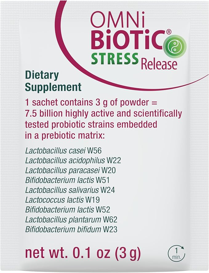 Stress Release - Clinically Tested Probiotic for Stress Management & Gut-Brain Axis Support - Stress Probiotic and Mood Probiotic - Vegan, Non-GMO (28 Daily Packets)