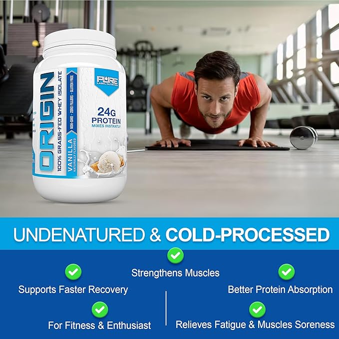 100% Grass Fed Vanilla Protein Isolate- Keto, Low Carbs-2lbs