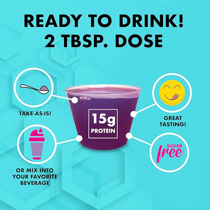 Nutritional Designs LPS Liquid Collagen & Whey Protein Supplement - Sugar-Free Non-GMO Drink - Promotes Healthy Skin & Hair for Men & Women (Grape)
