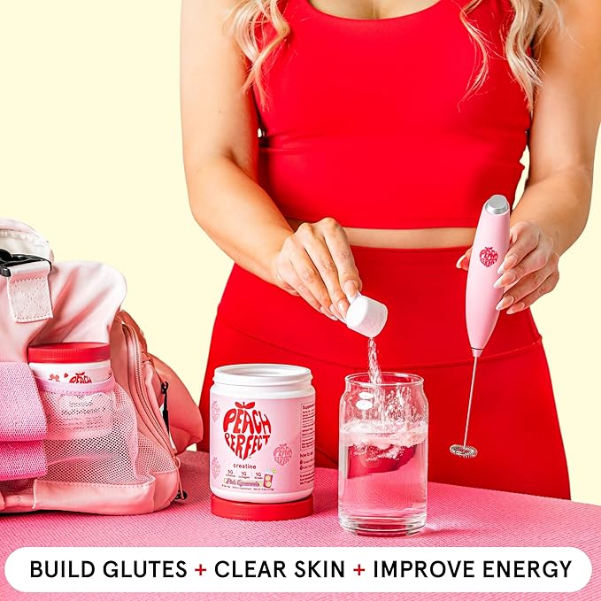 Creatine Monohydrate Powder, Glute Builder Creatine for Women with Collagen, BCAAs, 5g Vegan Micronized Creatine per Serving, for Energy, Muscle Support, 30 SVG, Strawberry Acai