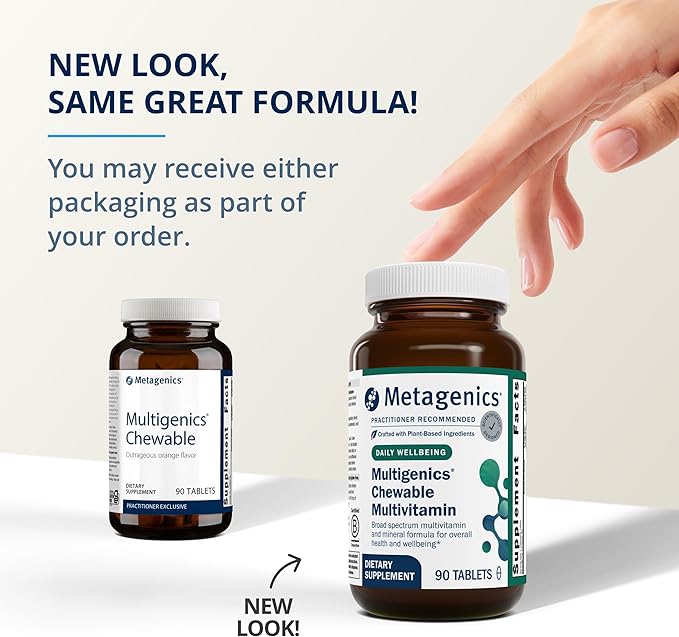 Metagenics Multigenics Chewable Multivitamin - Optimum Multiple Vitamin/Mineral Formula Orange-Flavored Chewable - 90 Servings